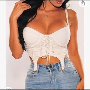 White corset top